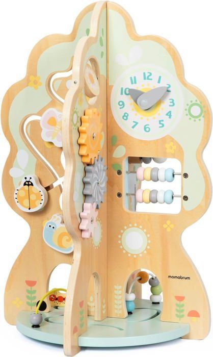 Jouet d'Activité Éducatif - Mamabrum - Forme d'arbre - 10 en 1 - Miroir - Engrenages - Horloge