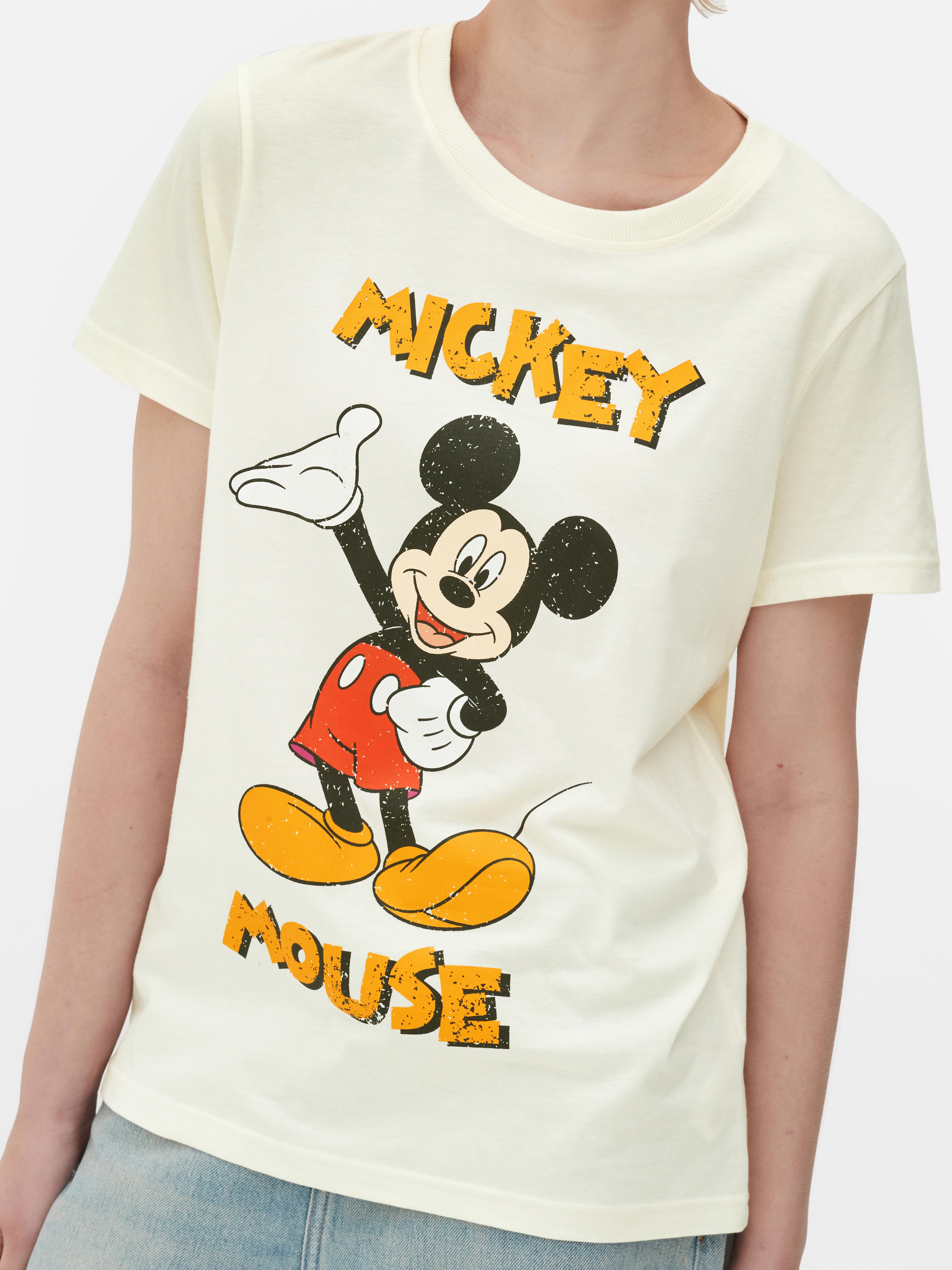 Tricou Disney Mickey Mouse cu guler rotund, mâneci scurte și design Mickey Mouse