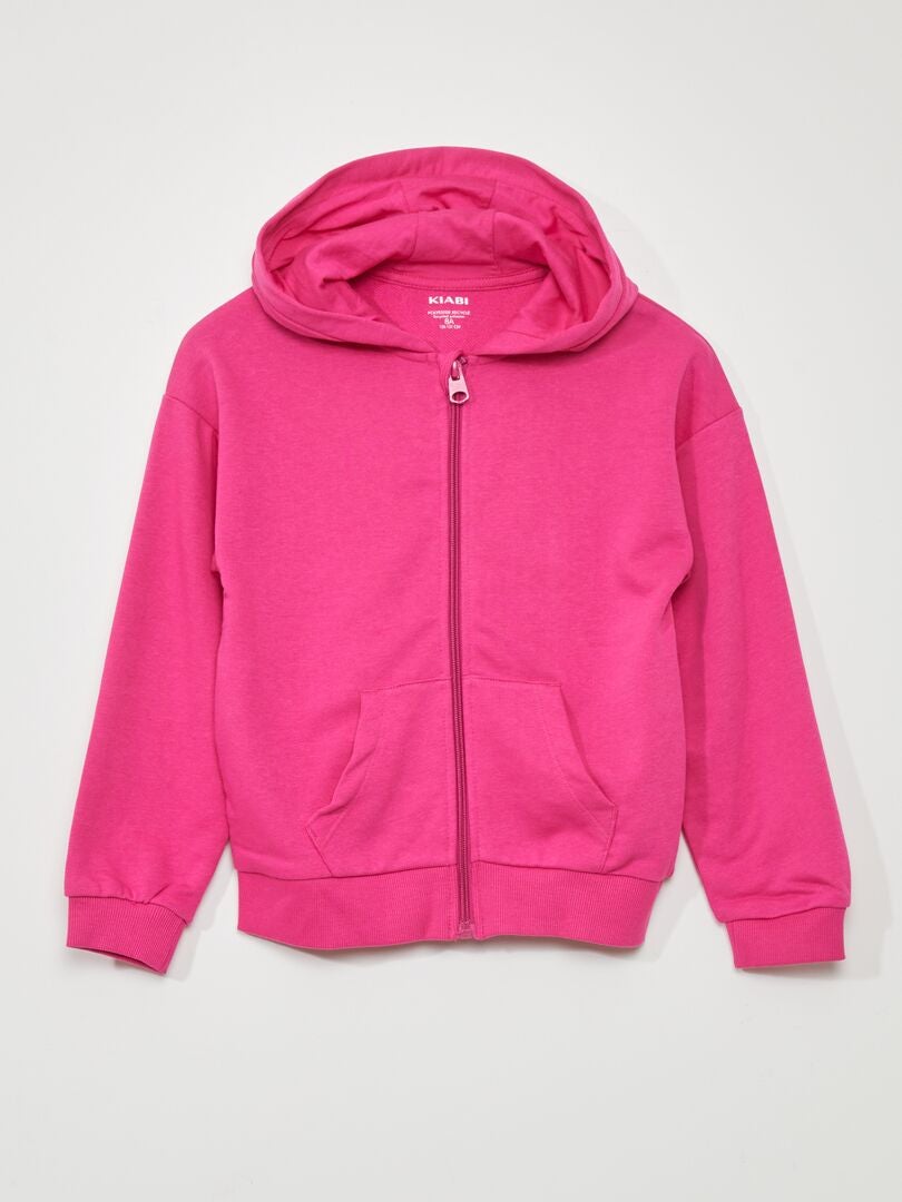 Sweatshirt met ritssluiting van French terry - ROZE