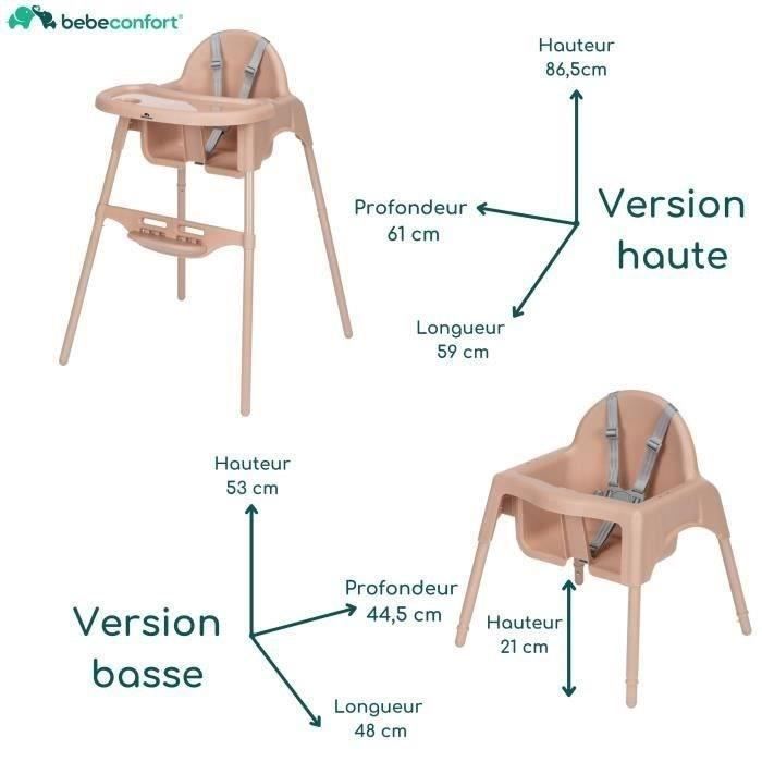 BEBECONFORT Meely 2-in-1 kinderstoel, om te bouwen tot een kleine stoel, van 6 maanden tot 3 jaar (15 kg), huidskleur