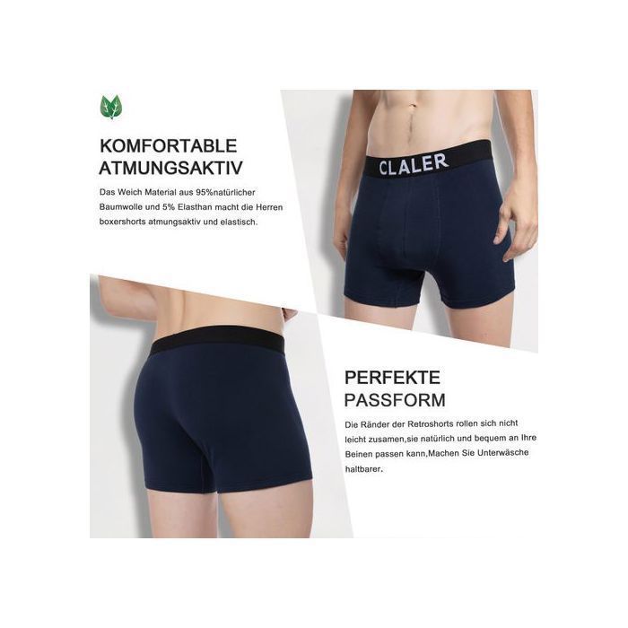 Men's Boxer Shorts - Pack of 6 - Breathable Cotton - Elastic Waistband - XXL Ergonomic Pouch