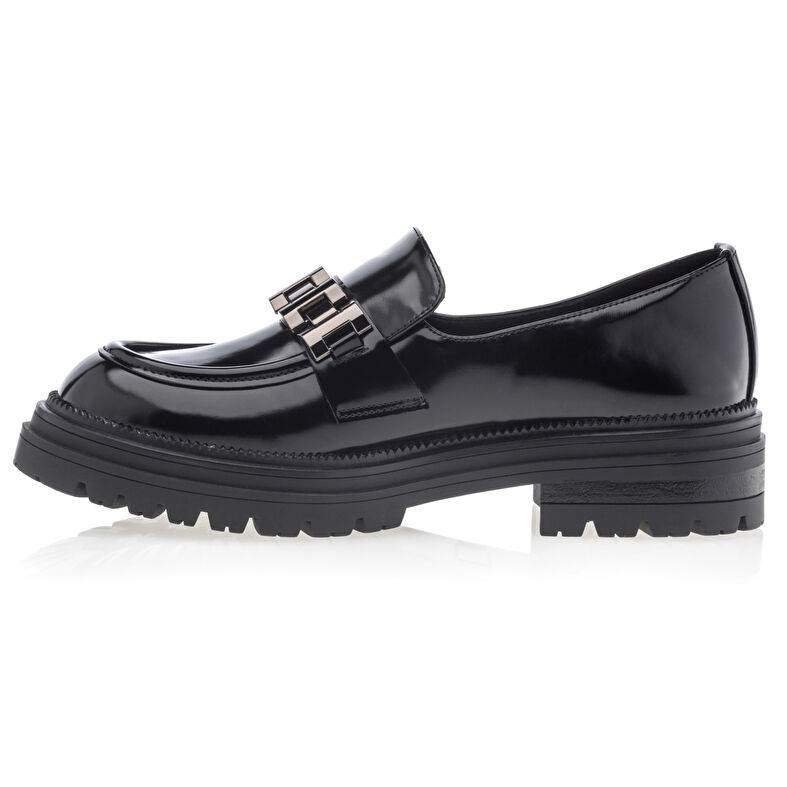 Svarta loafers/båtskor för kvinnor