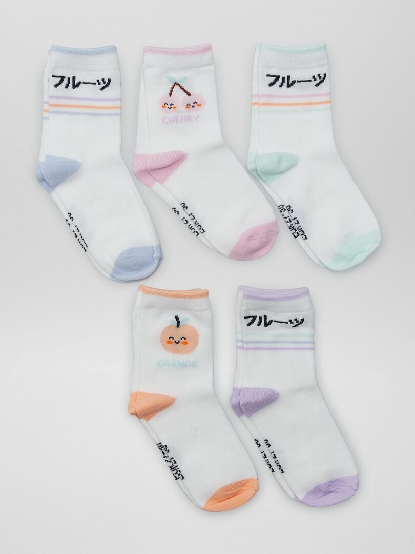 Juego de 5 pares de calcetines - BEIGE