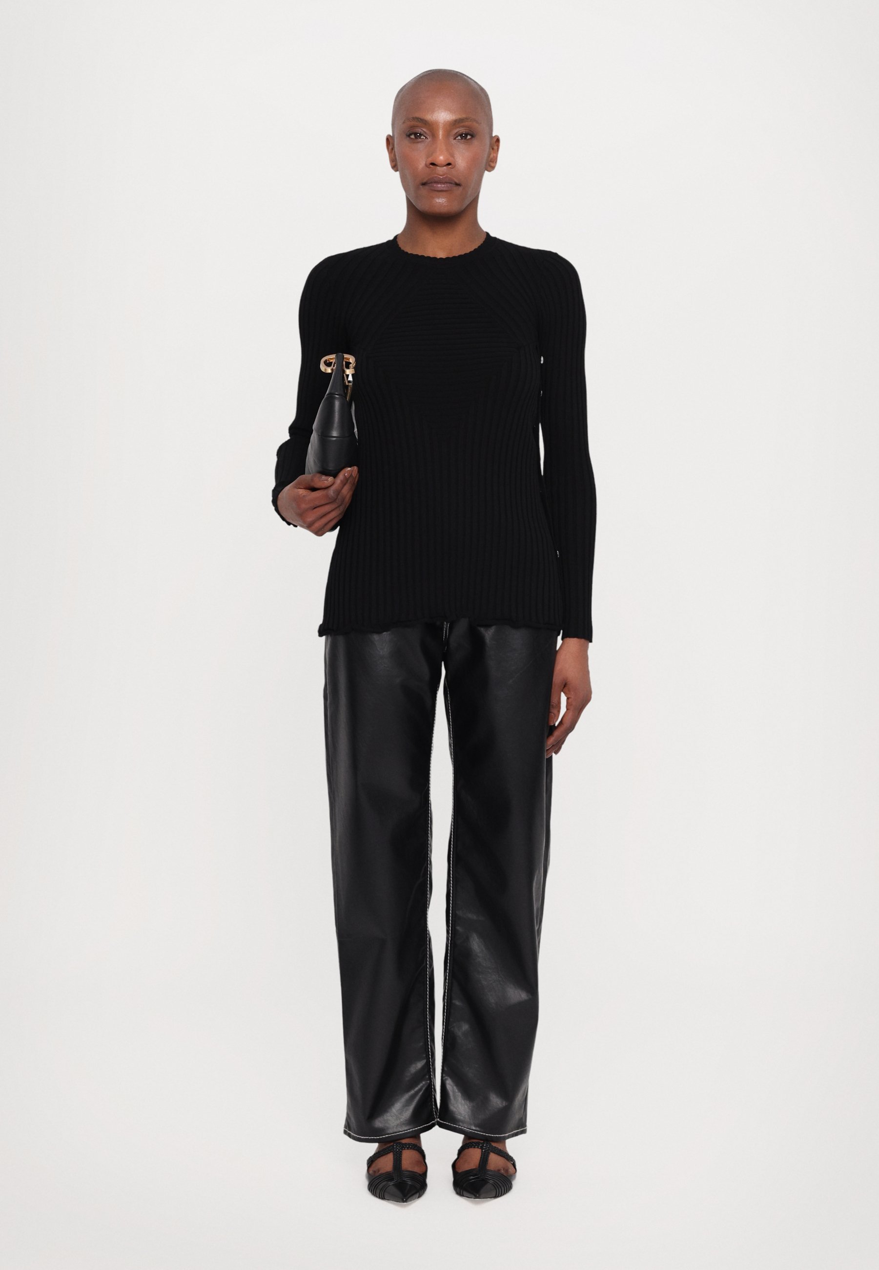 Top s dlhým rukávom Rabanne - čierny