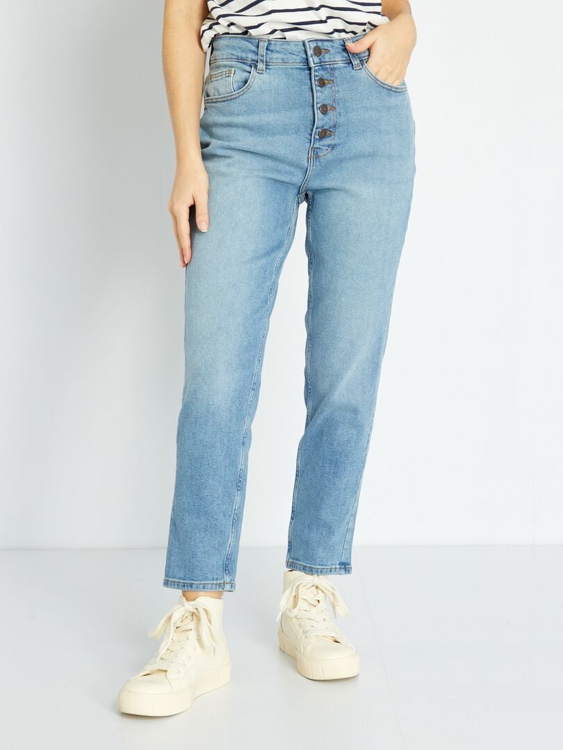 Calça jeans mom de cintura muito alta - tamanho 28 - azul