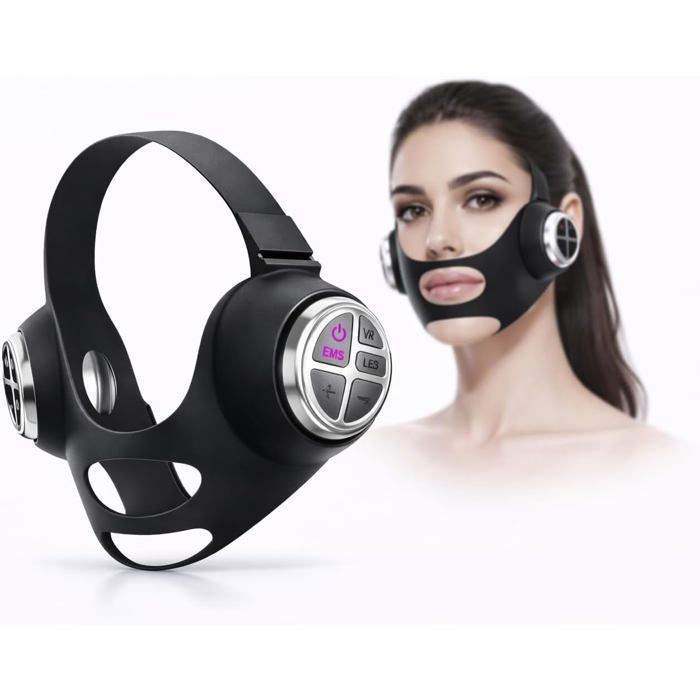 Masque Double Menton- Masque Visage EMS Lifting V-Face – Massage & Tonification – LED Rouge – Rechargeable USB-C – Jawline