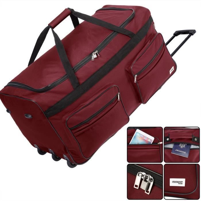 Monzana XXL Rode Reistas met Wielen, Trolley, 160L, Sporttas, Telescopische Handgreep, 3 Vergrendelbare Wielen