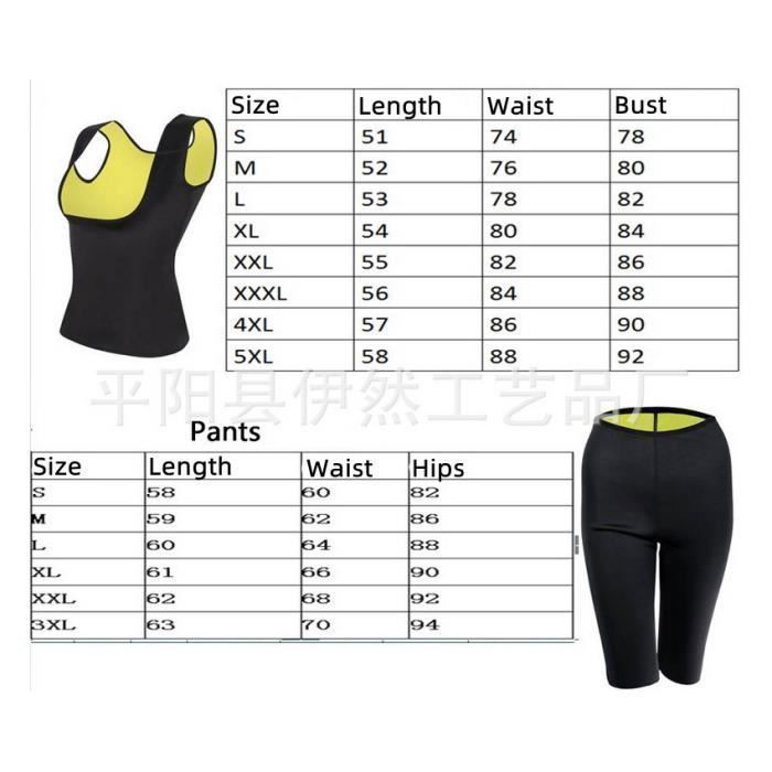 T-shirt et shorts de sudation et d’amincissement néoprène femme