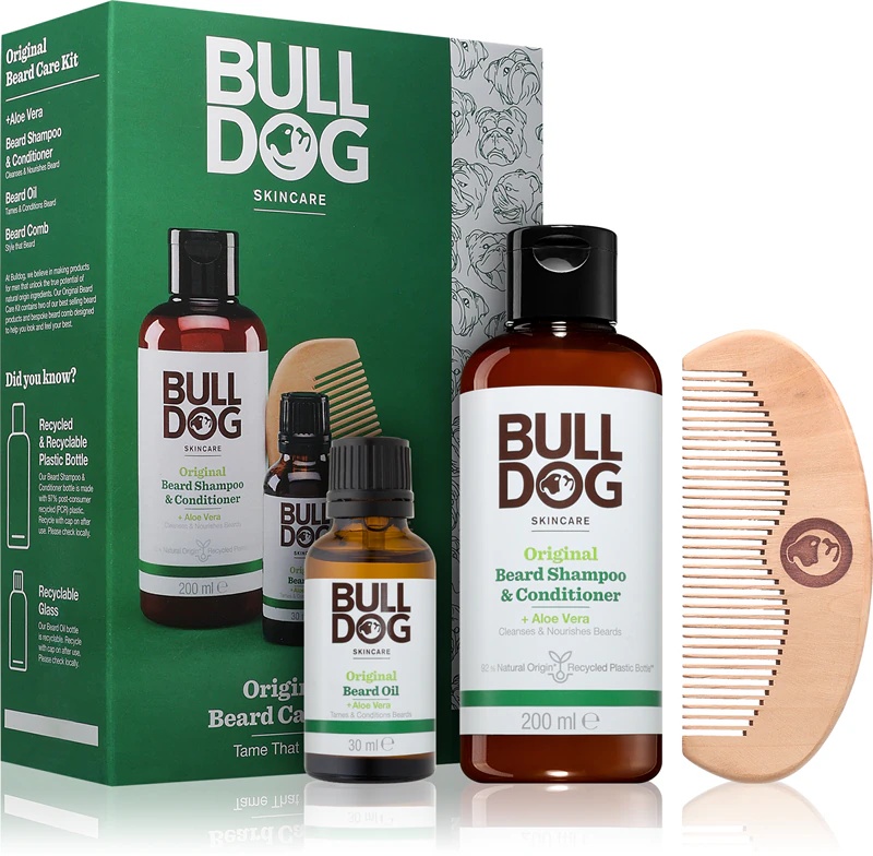 Булдог Оригинални комплет за негу браде Мушки поклон сет боје брескве 10,4 цм