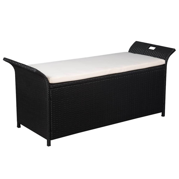 Ławka ogrodowa Czarny 138 x 50 x 60 cm rattan vidaXL
