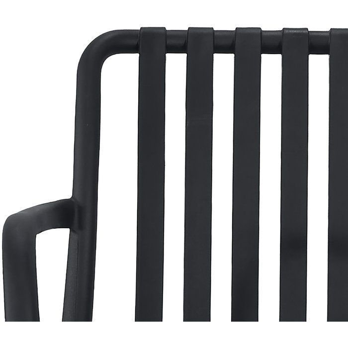 Lot de 4 fauteuils de jardin - SOLARIA - Empilables - Polypropylène renforcé - 55 x 58 x 81 cm - Noir