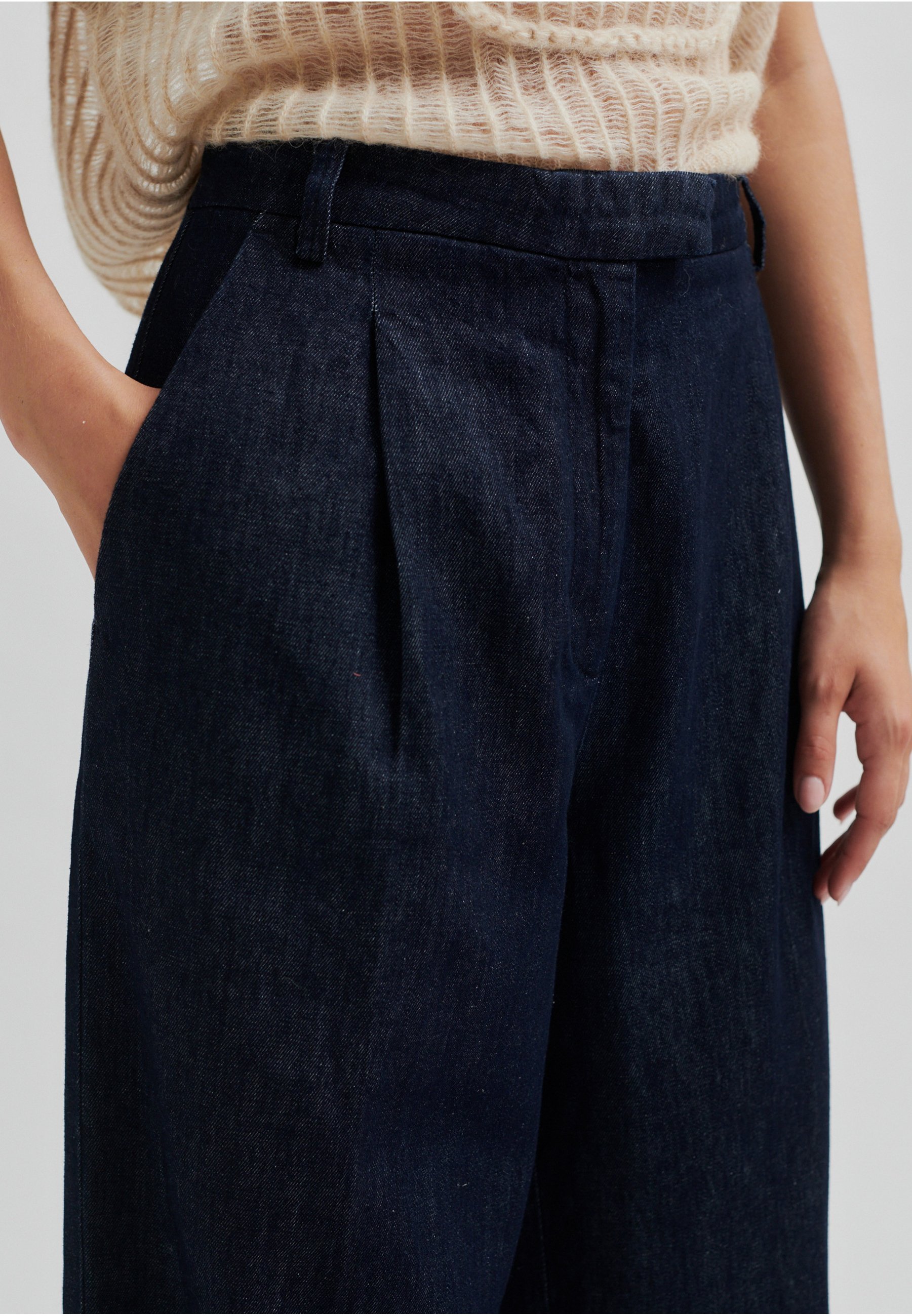 Second Female ALLUET - Relaxed fit jeans - donkerblauwe denim