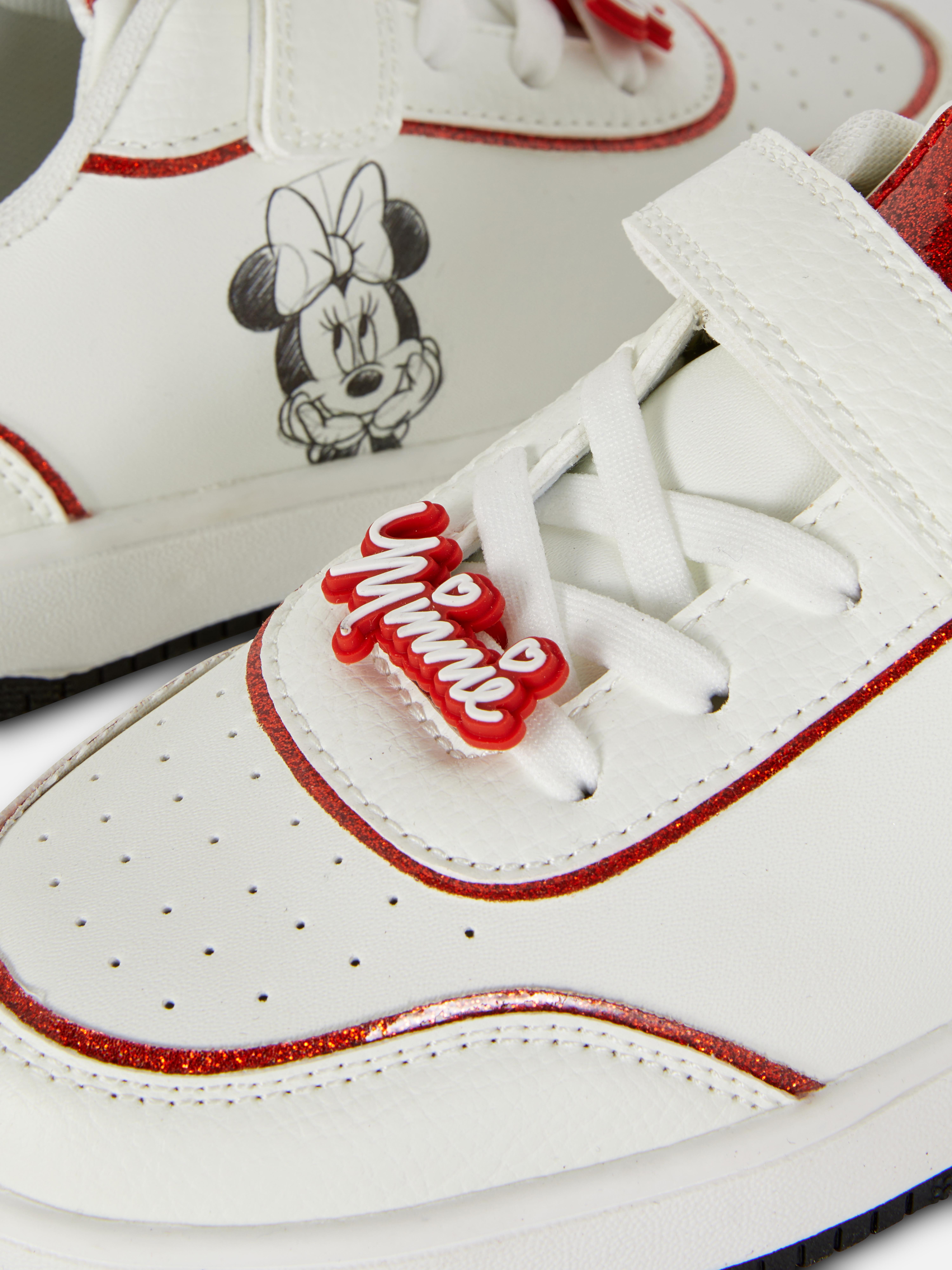Teniși cu talpă joasă Disney Minnie Mouse Teniși cu talpă joasă Disney cu velcro, bucle pentru călcâi și orificii de ventilație pe vârf