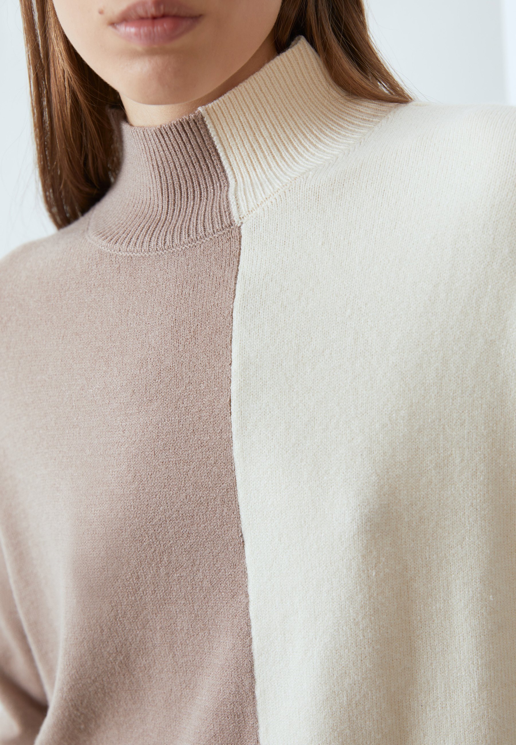 Anna Field trui - gebroken wit/taupe