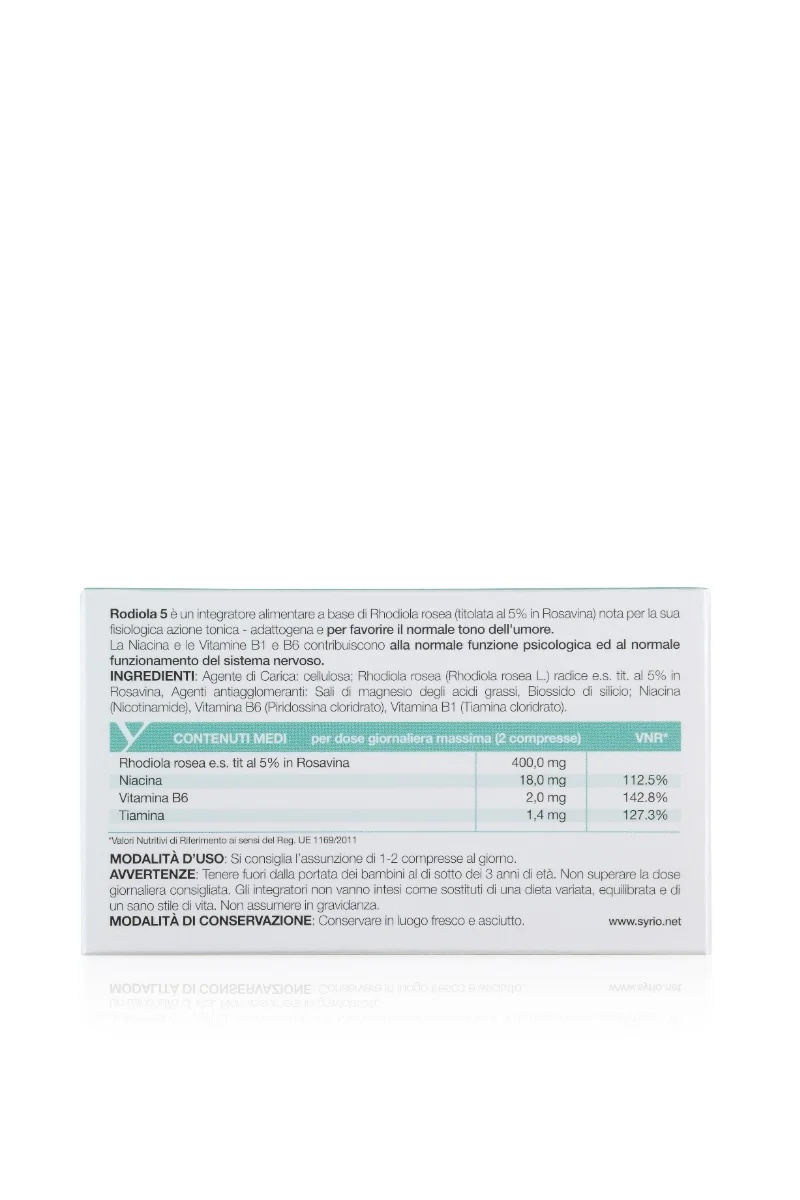 SYRIO Rhodiola 5 15 comprimés Stress et système nerveux