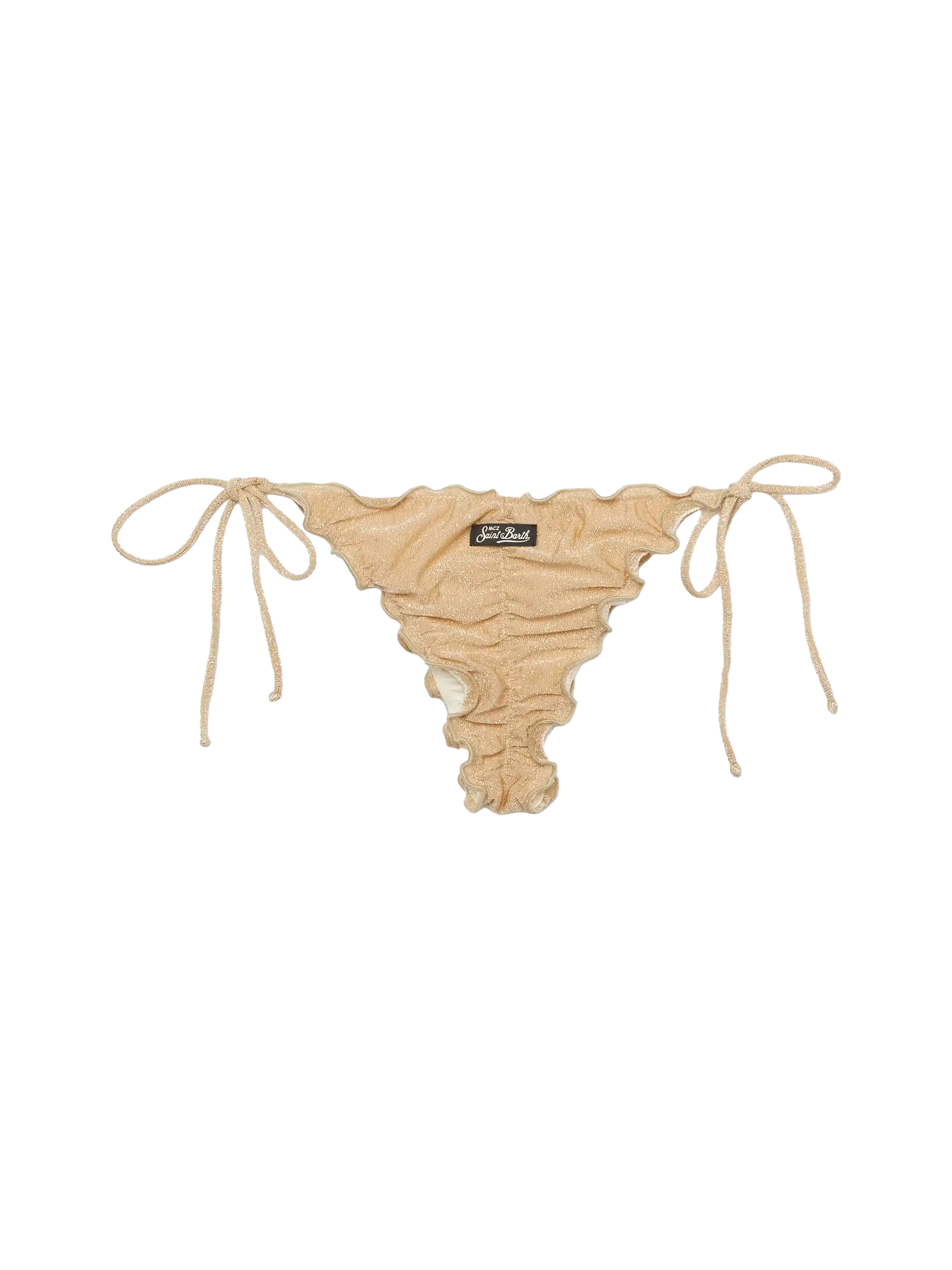 Braguita de baño Miami dorada de lúrex con corte alto en las piernas