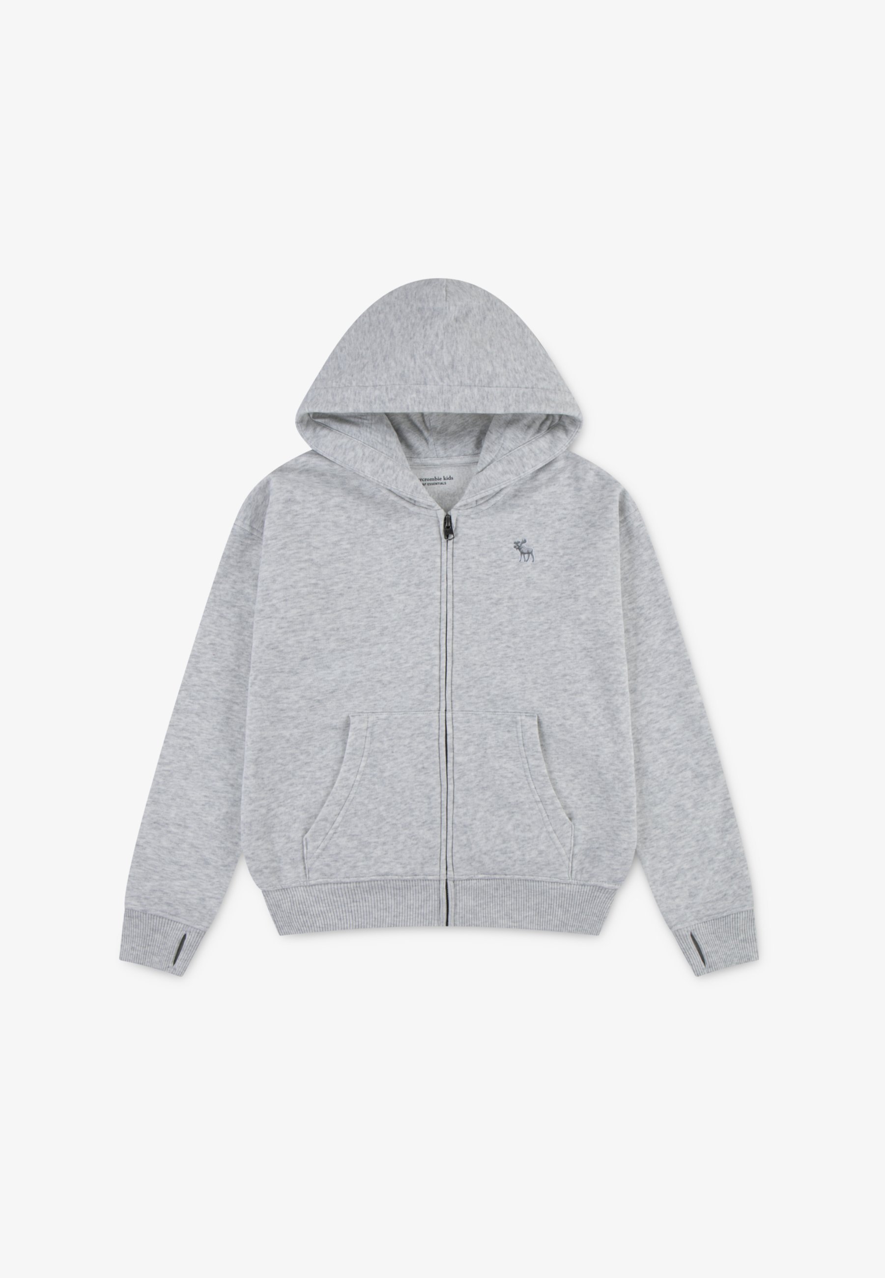 Abercrombie & Fitch ESSENTIALS FULL ZIP - Sweatshirt mit Reißverschluss - hellgrau meliert