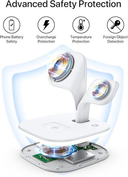 Cargador inalámbrico - Apple - Compatible con iPhone 16/15/14/13/12 - MagSafe - Luz nocturna - 40 g