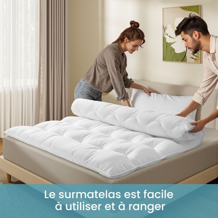 Cubrecolchón BedStory de 140x190 cm, 5 cm de grosor, suave, antiácaros, transpirable, doble.