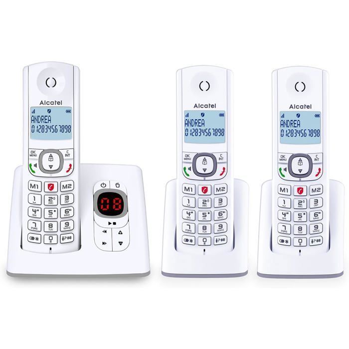 Teléfono inalámbrico DECT - F530 Voice Trio - 3 terminales - Contestador automático de 14 min - Pantalla grande retroiluminada