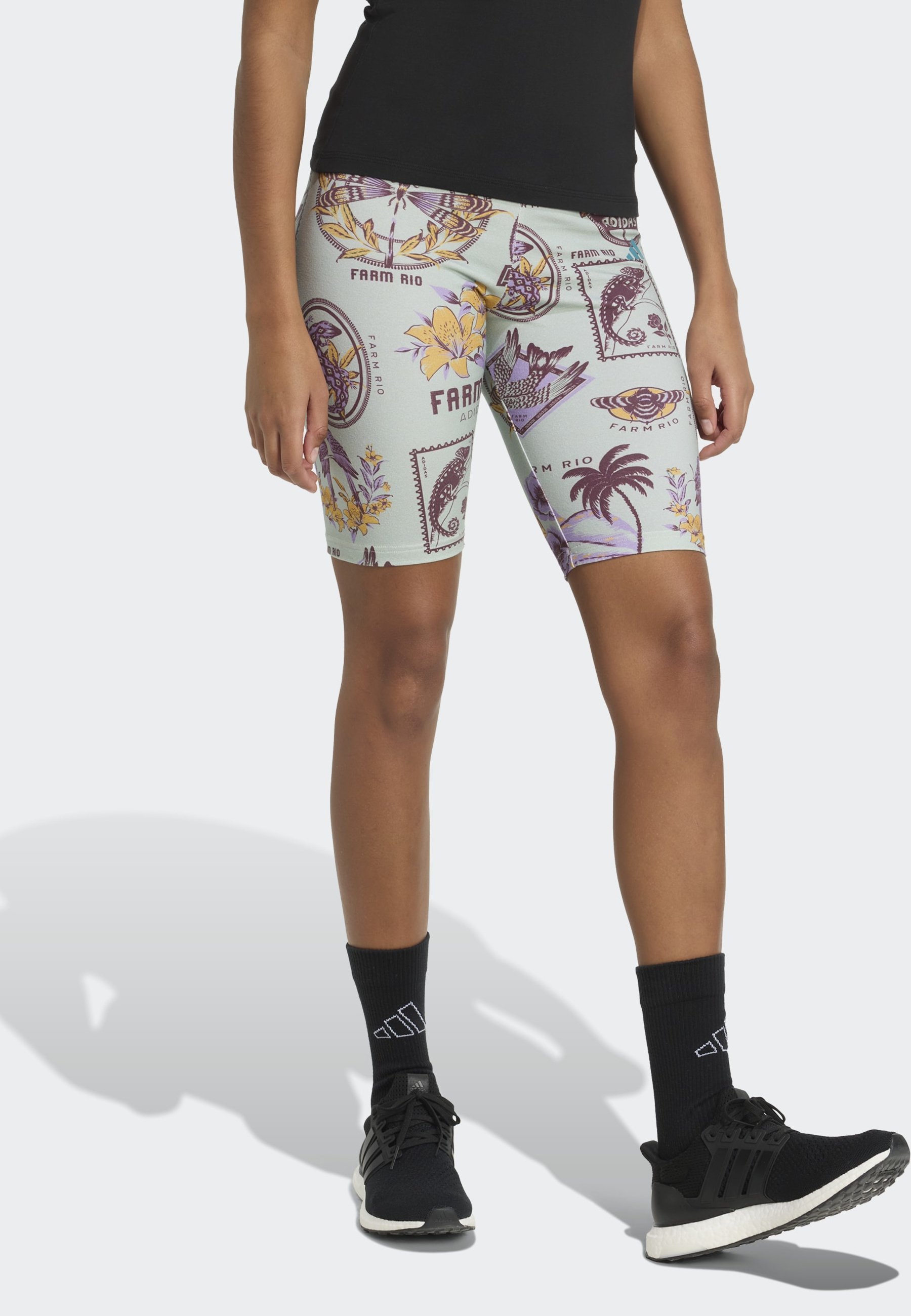 leggings adidas Sportswear FARM BIKE - fusion argent cendré/or maïs/violet