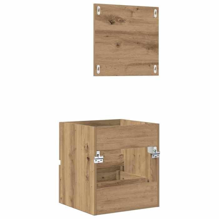 Mueble de baño marrón - SARAZYJ - Mueble para inodoro - Roble artesanal 41 x 38,5 x 45 cm LL1318