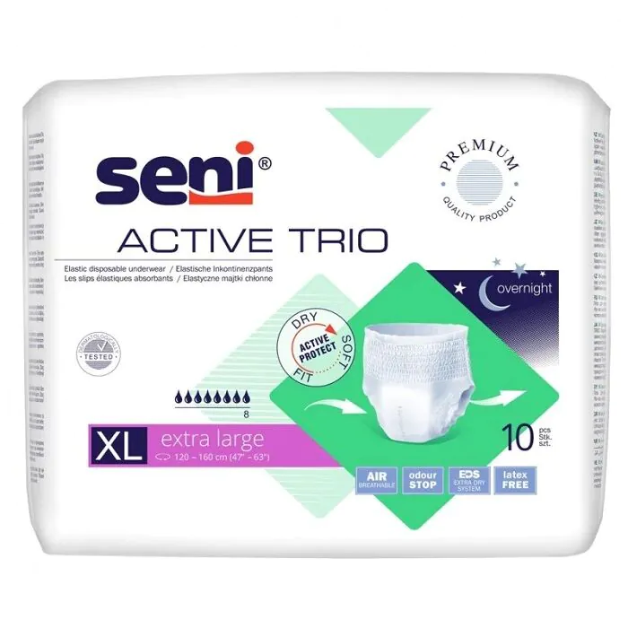Seni Active Trio, Elastyczne majtki chłonne, 120-160cm, Extra Large