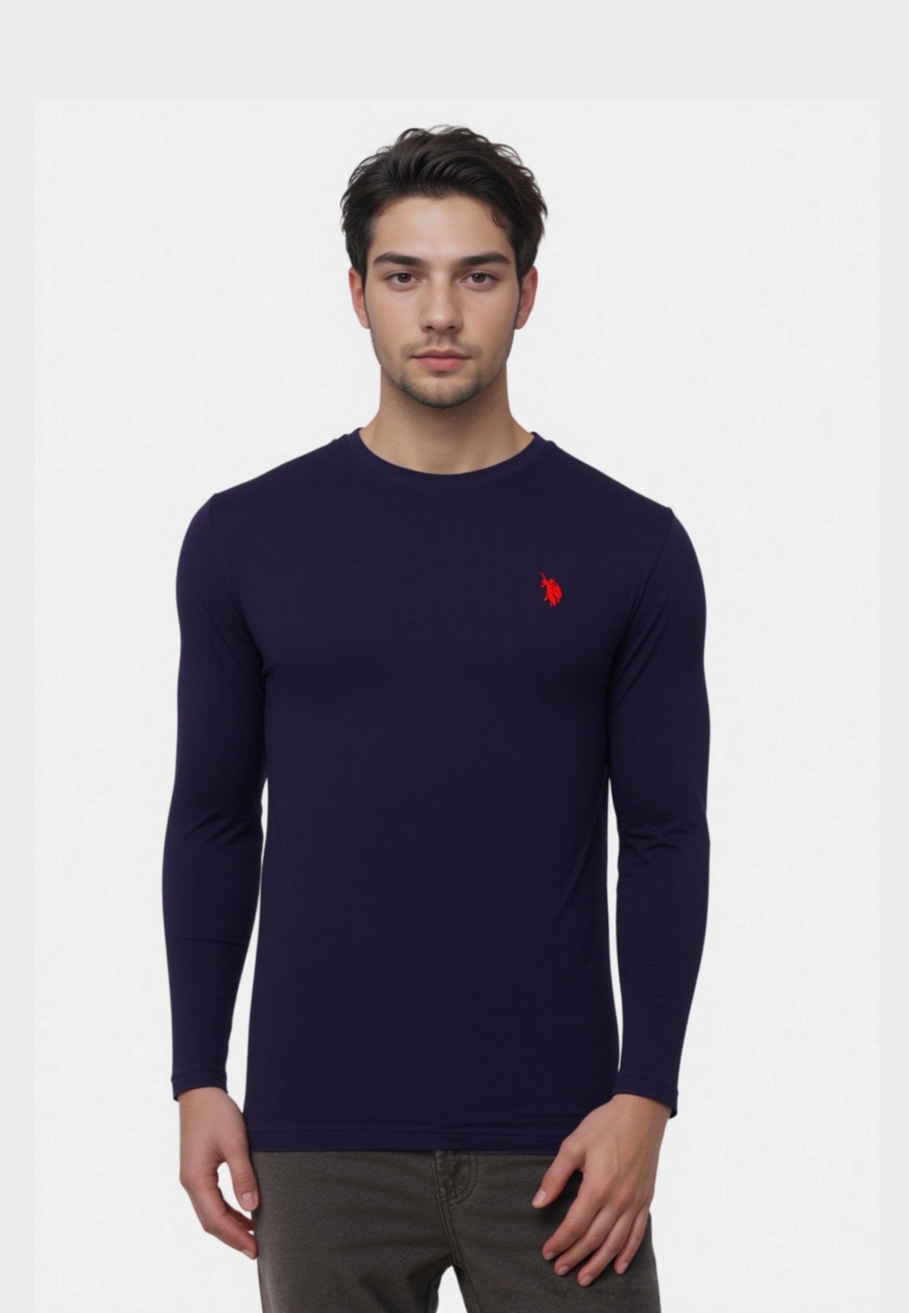 U.S. Polo Assn. LONGSLEEVE MIT RUNDHALSAUSSCHNITT R-NECK - Long sleeved top - dunkelblau