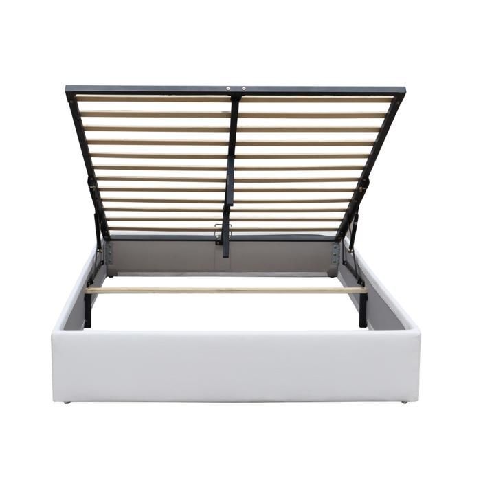 Lit Coffre - LORIS - 120x190 cm - Blanc - Design Contemporain - Sommier Inclus