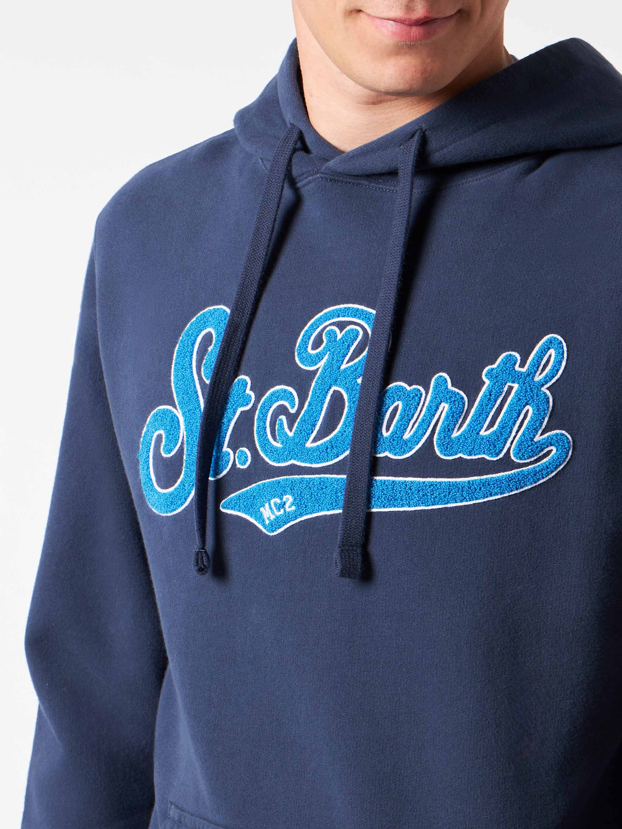 St. Blue Terry Patch herensweatshirt. Barth