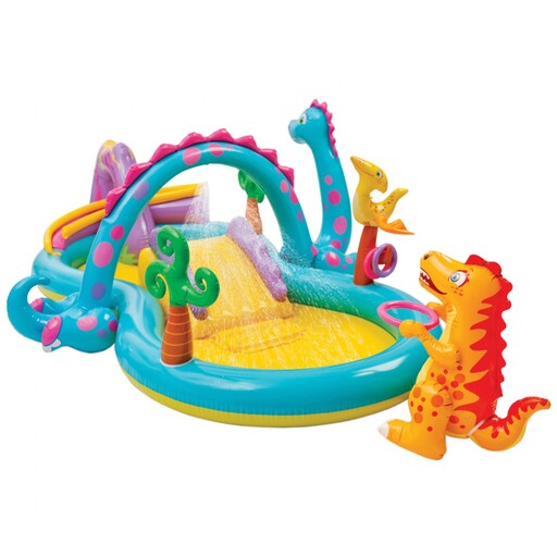 Intex Uppblåsbar Dinosaurielekplats 302x229x112 cm - 280 L