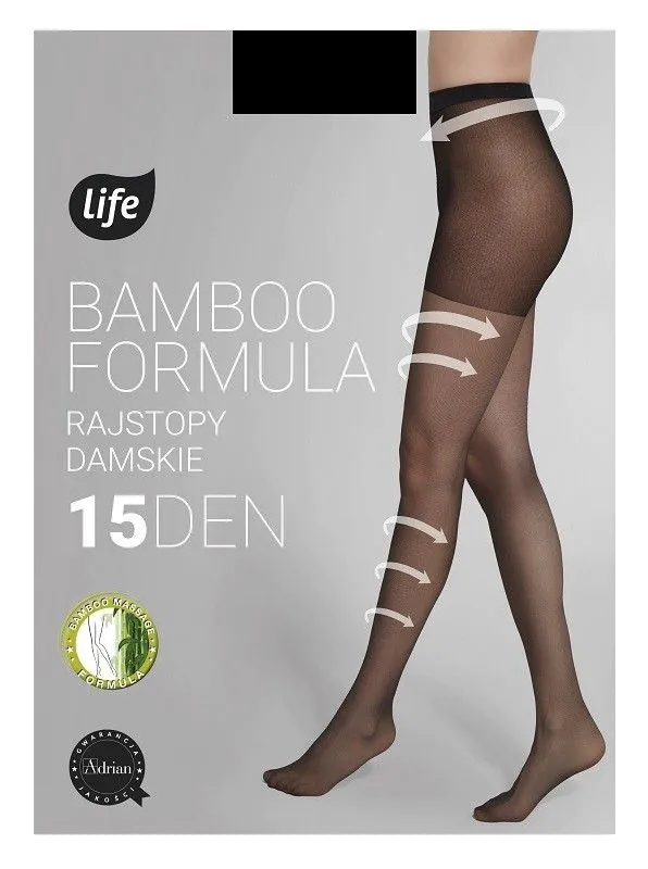 Life Rajstopy damskie Bambus Formuła 15 Den Rozm.4 Nero