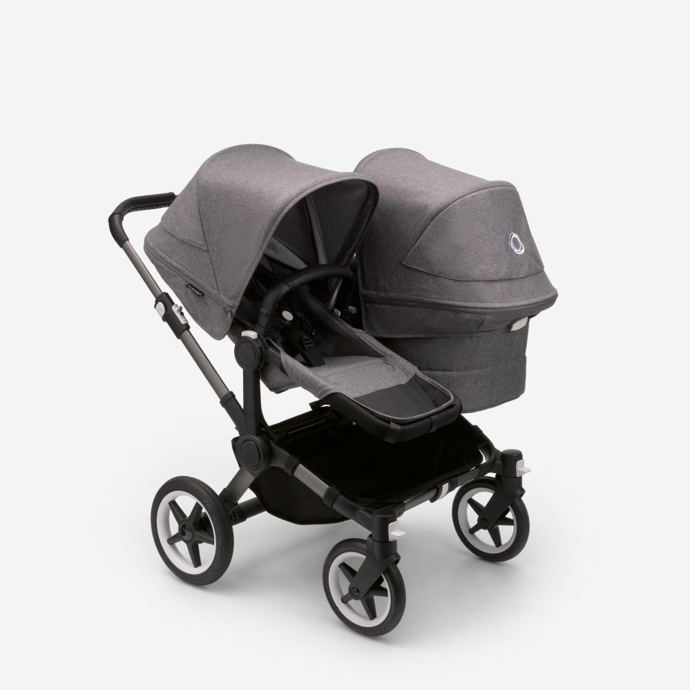 Bugaboo Donkey 5 Duo 2-in-1 kinderwagenset Grafiet/Gemengd Grijs, Gemengd Grijs