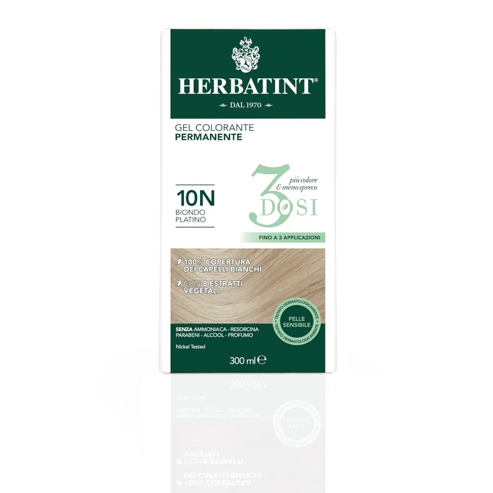 HERBATINT Herbatint Gel de teinture capillaire permanente 3 doses 10N blond platine 300 ml