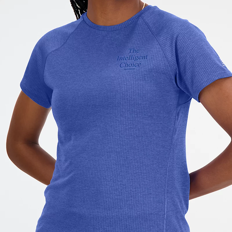 T-shirt à manches courtes pour femme avec imprimé Impact Run - BLEU MARINE CHRISÉ