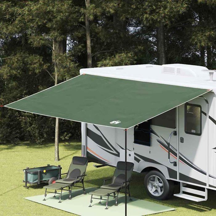 Lona impermeable para camping - vidaXL - 460x240 cm - Verde - Resistente al fuego - Resistente al viento - Portátil