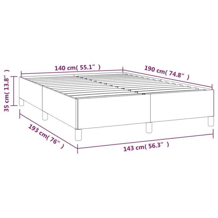 Mooi tweepersoonsbedframe - Extra comfortabel - Lattenbodem - Matras niet inbegrepen, zwart, 140x190cm, stof, 2771