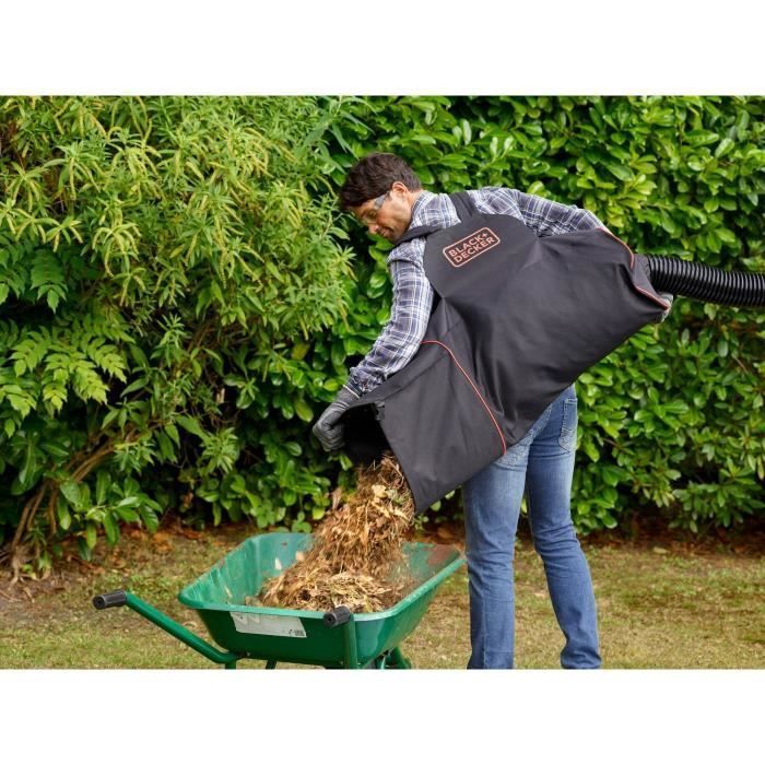 BLACK+DECKER corded vacuum blower shredder - BEBLV300-QS - 3000 W - 72L bag - Twin-tube system