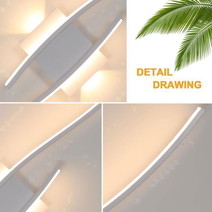 DELIPOP Applique Murale LED - 27W - Moderne - 3000K Lumière Chaude - Aluminium et Silicone - Idéal pour Chambre,  Escaliers - Blanc