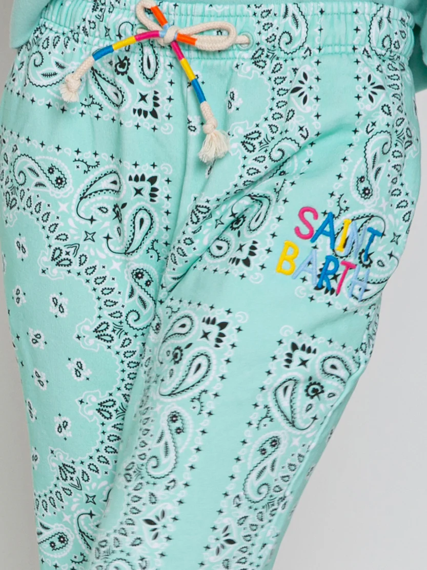 Jogginghose aus Baumwoll-Bandana mit Saint-Barth-Stickerei