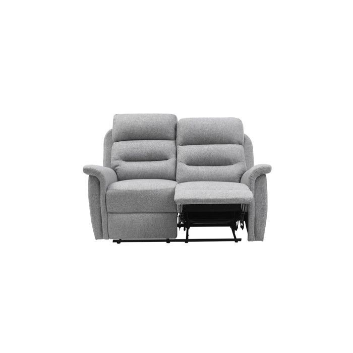 Sofá reclinable de 2 plazas LÉON en tela gris - Gris claro - LOUNGITUDE