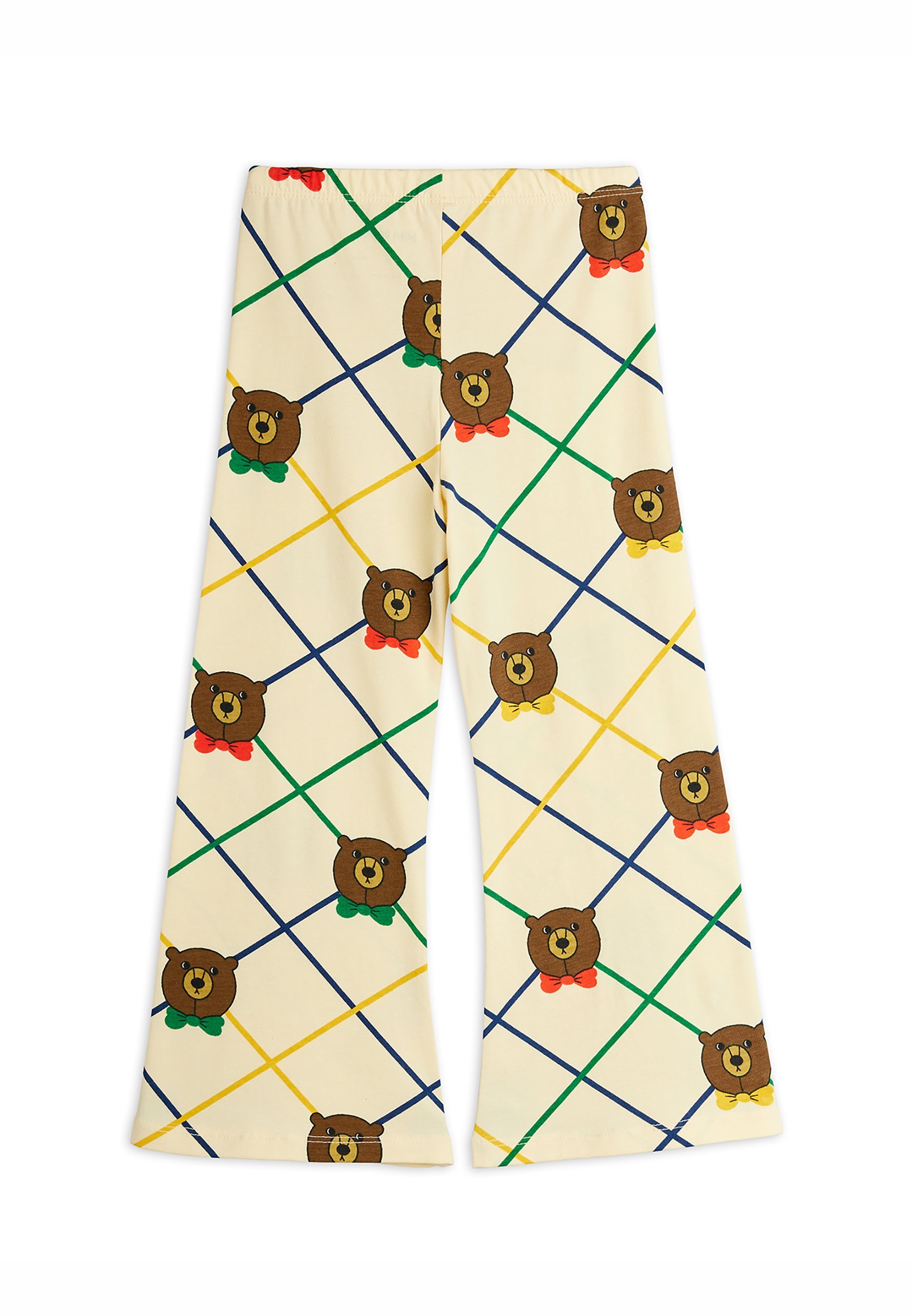 Mini Rodini BEAR CHECK FLARED TROUSERS UNISEX - Trainingsbroek - gebroken wit