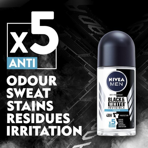 NIVEA Men Black & White Invisible Fresh antiperspirantni roler 50ml
