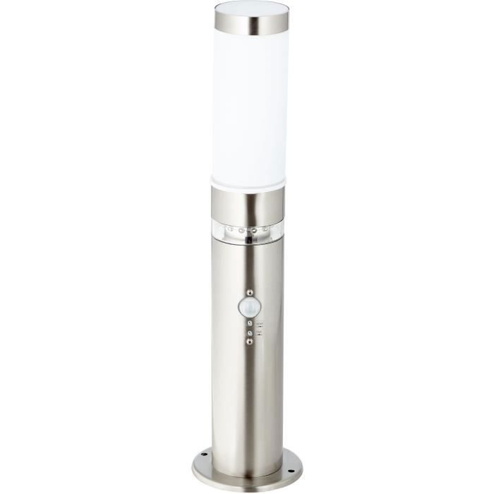 Bolardo exterior con sensor de movimiento - Brilliant - BOLE - 50x11,9cm - Casquillo E27 + LED integrado - Gris - IP44