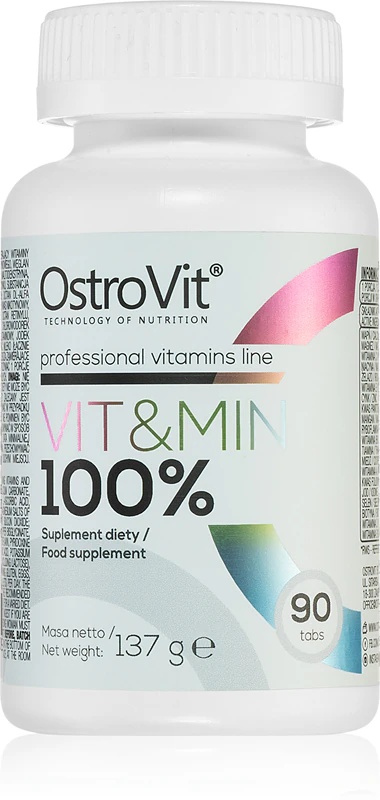 „OstroVit 100% Vit&Min“ maisto papildas – vitaminų ir mineralų kompleksas