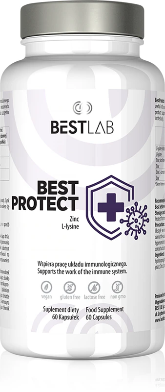BESTLAB BestProtect voedingssupplementcapsules voor een normale werking van het immuunsysteem en bescherming van cellen tegen oxidatieve stress.
