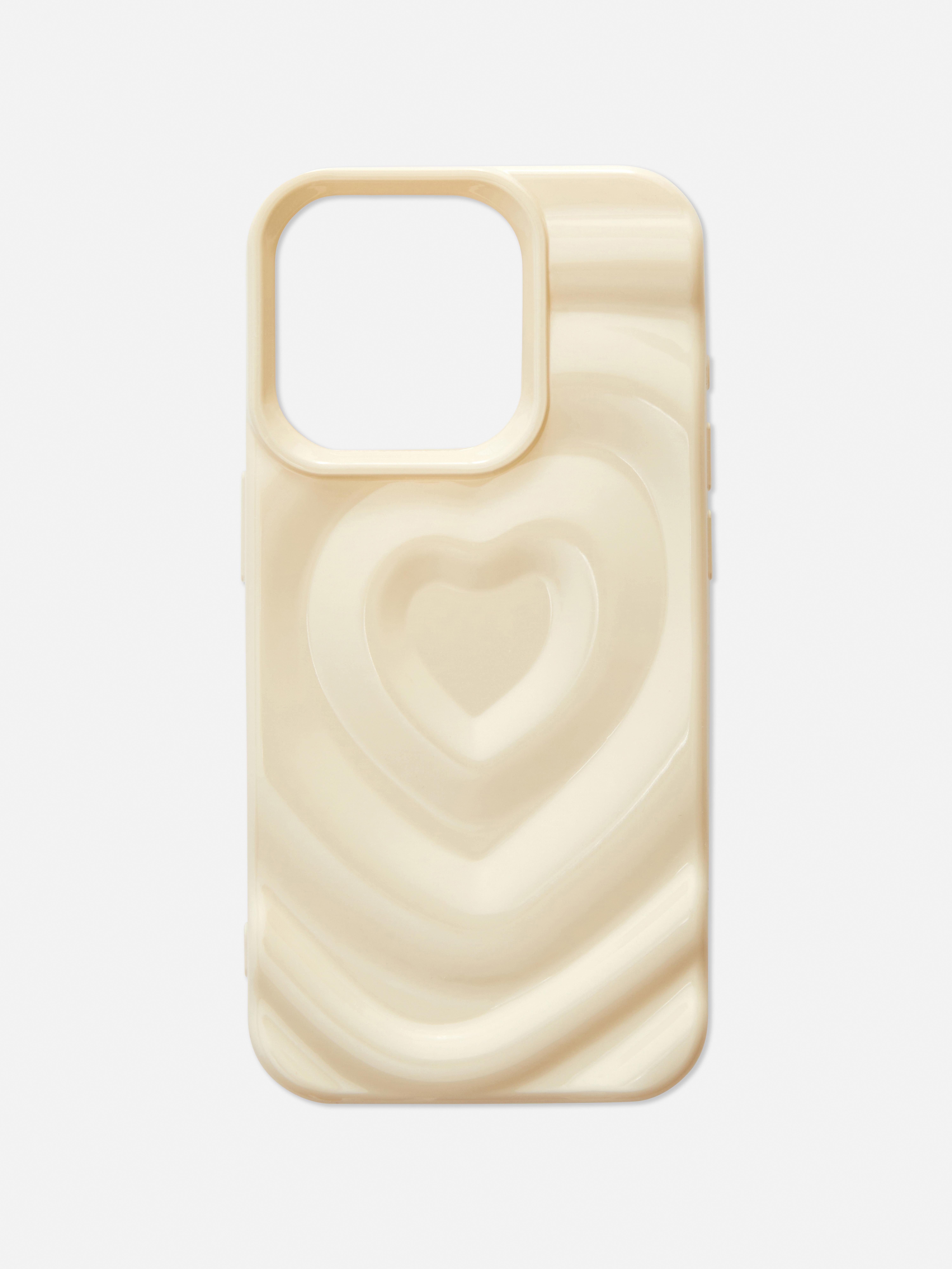 Husă de telefon cu o inimă O husă de telefon cu un exterior în formă de inimă în relief