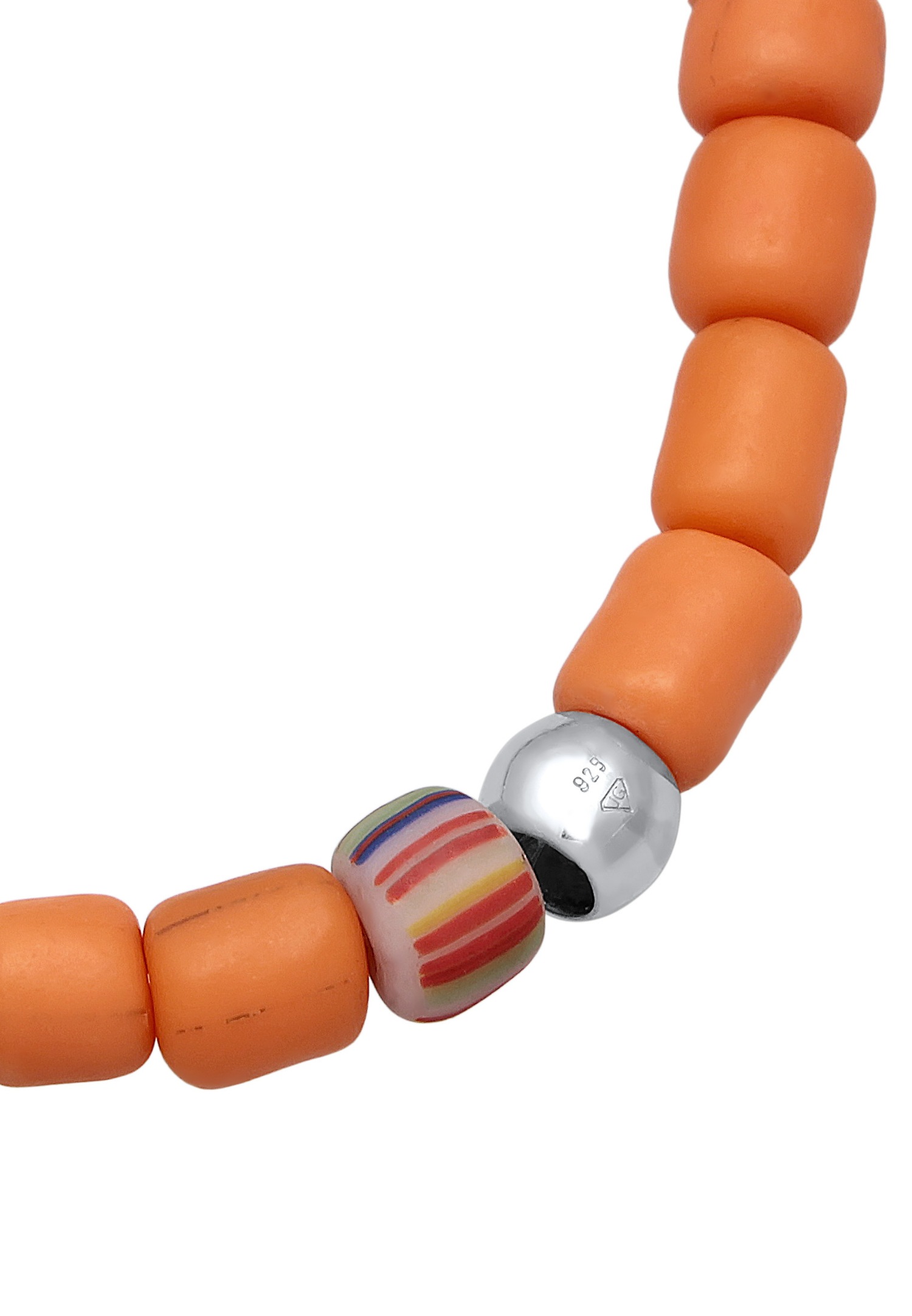 Elli Femmes Perles de verre orange en Argent Sterling 925