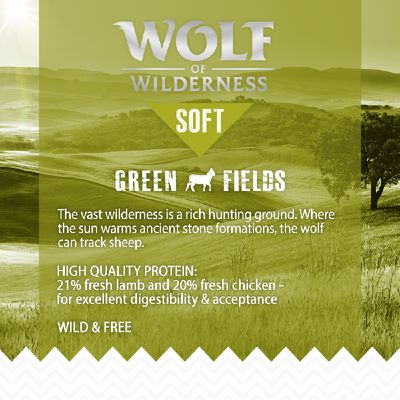 Wolf of Wilderness Soft «Grønne marker» - Lam