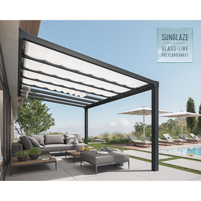 Persianas para techo de pérgola Canopia Stockholm de 3,4 x 5,2 m